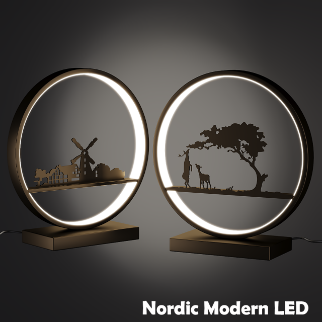 Generic Nordic Style Modern Led Light 3D Модель .c4d .max .obj .3ds .fbx .stl .blend 