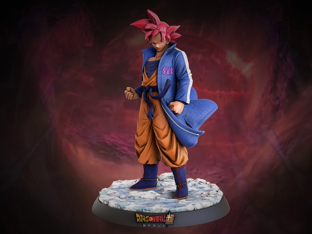 Son Goku Super Saiya God 3D 打印模型 .c4d .max .obj .3ds .fbx .stl .blend 