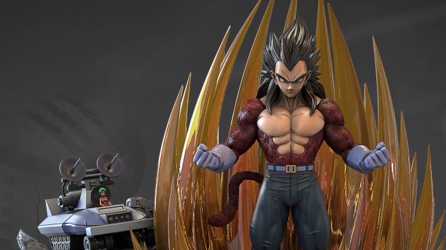 Vegeta Super Saiyan 4 3D Модель .c4d .max .obj .3ds .fbx .stl .blend 