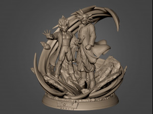 Son Goku and Vegeta Bejita Super Saiyan God Modelo 3D