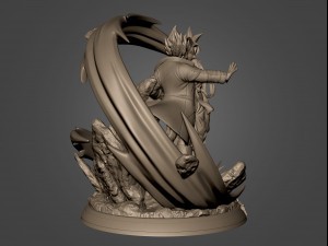 Son Goku and Vegeta Bejita Super Saiyan God Modelo 3D