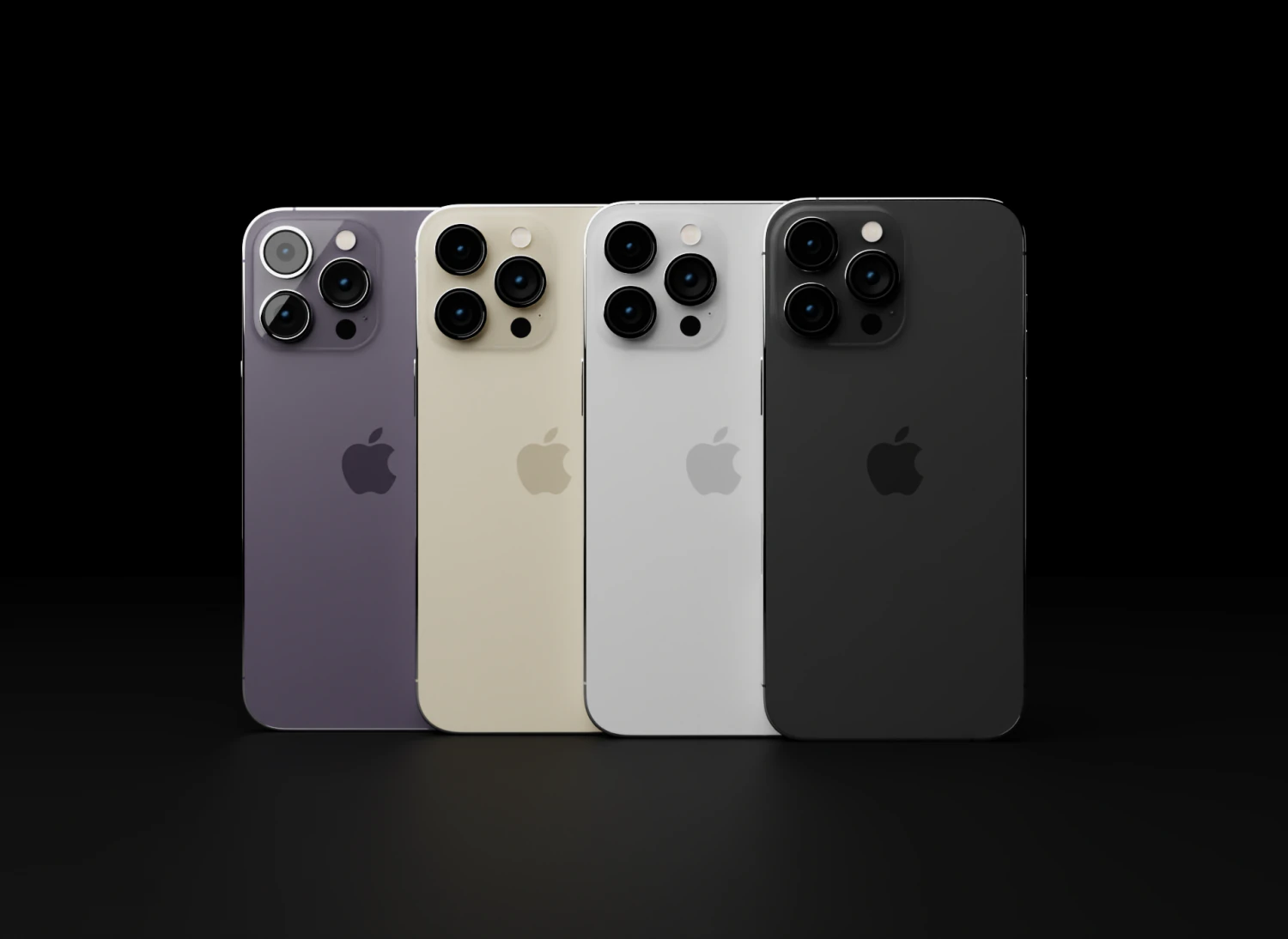 Apple iPhone 14 Pro Max in Official Design and Colors 3D Model .c4d .max .obj .3ds .fbx .stl .blend