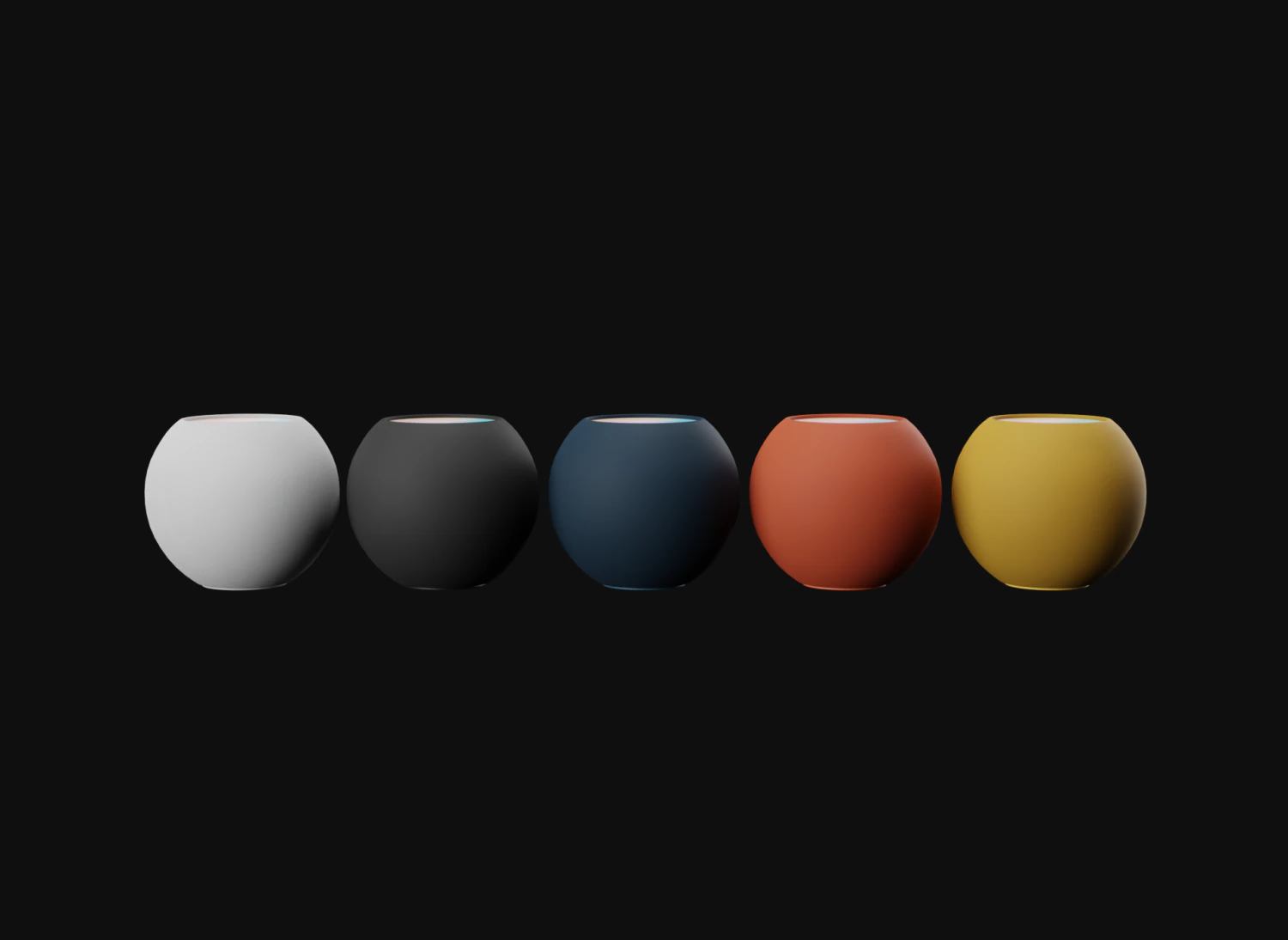 Apple HomePod Mini in Official Colors and Design 3D Model .c4d .max .obj .3ds .fbx .stl .blend 