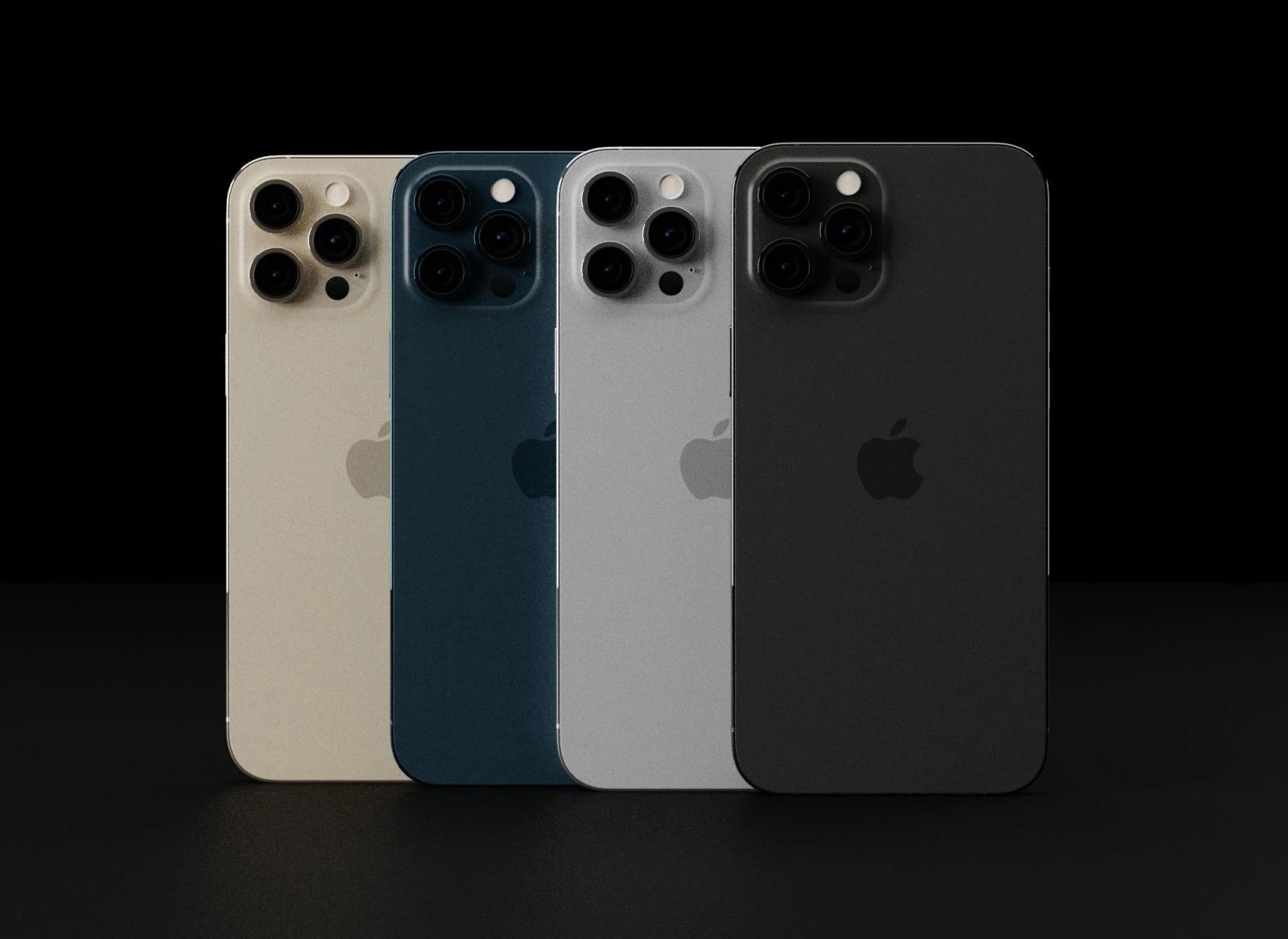 Apple iPhone 12 Pro Max in Official Colors and Design 3D Model .c4d .max .obj .3ds .fbx .stl .blend