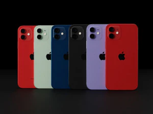 Apple iPhone 12 All Models in Official Colors and Design 3D Model