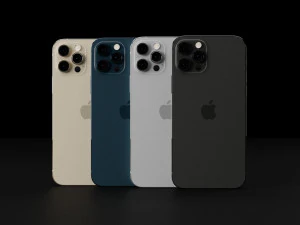 Apple iPhone 12 All Models in Official Colors and Design 3D Model