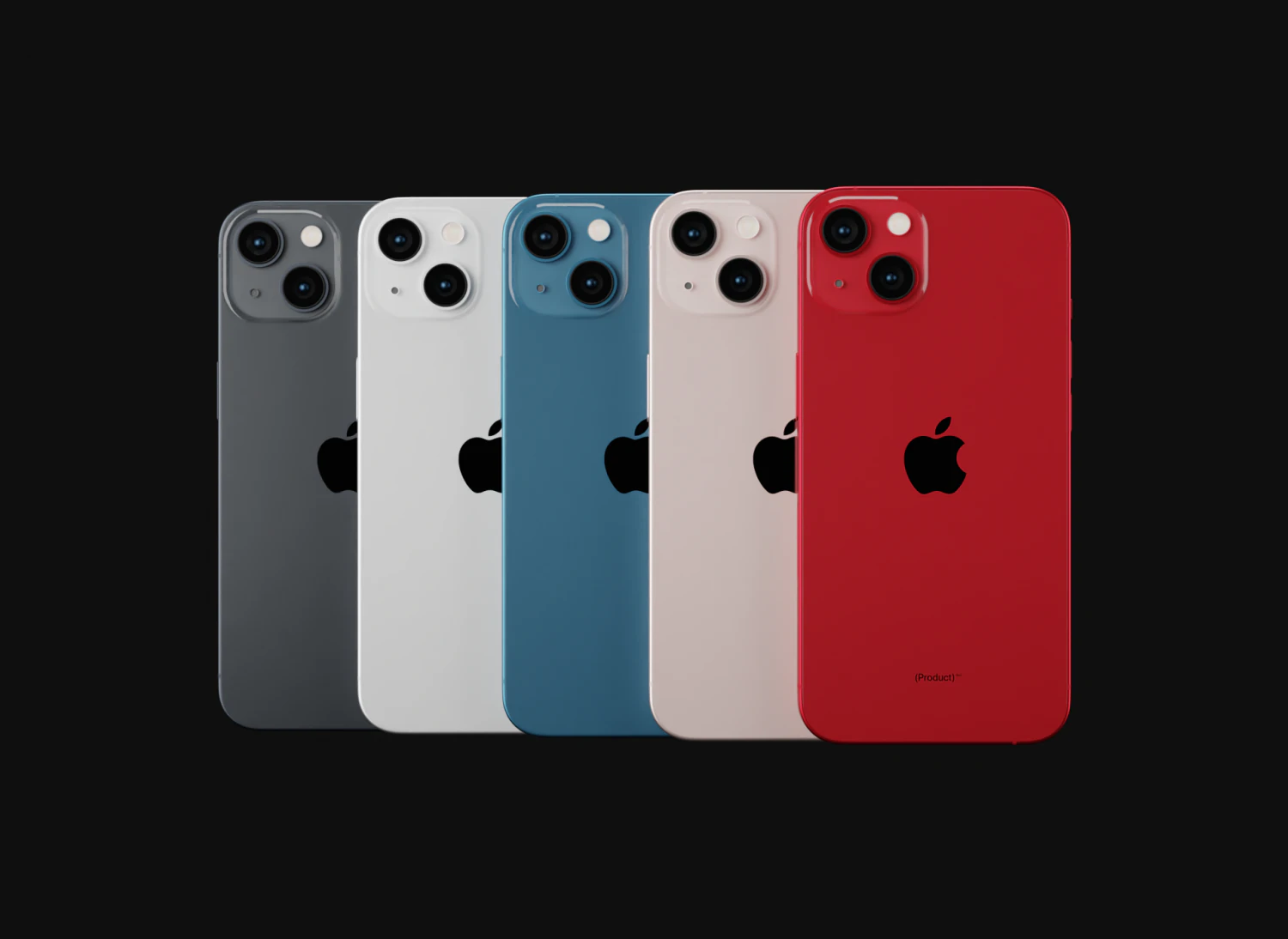 Apple iPhone 13 in All Official Colors and Design 3D Model .c4d .max .obj .3ds .fbx .stl .blend