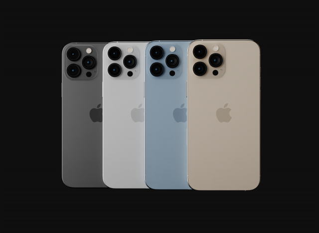 Apple iPhone 13 Pro Max in Official Colors and Design Modello 3D .c4d .max .obj .3ds .fbx .stl .blend 