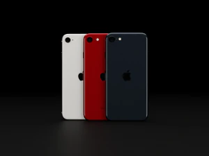 Resmi Renkler ve Tasarımla Apple iPhone SE 2022 3D Model