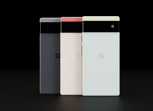 Google Pixel 6 in Official Colors Modello 3D .c4d .max .obj .3ds .fbx .stl .blend 