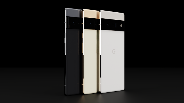 Google Pixel 6 Pro in Official Colors 3D 모델 .c4d .max .obj .3ds .fbx .stl .blend 