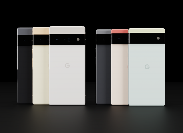Google Pixel 6 and 6 Pro in Official Colors Collection 3D Model in
