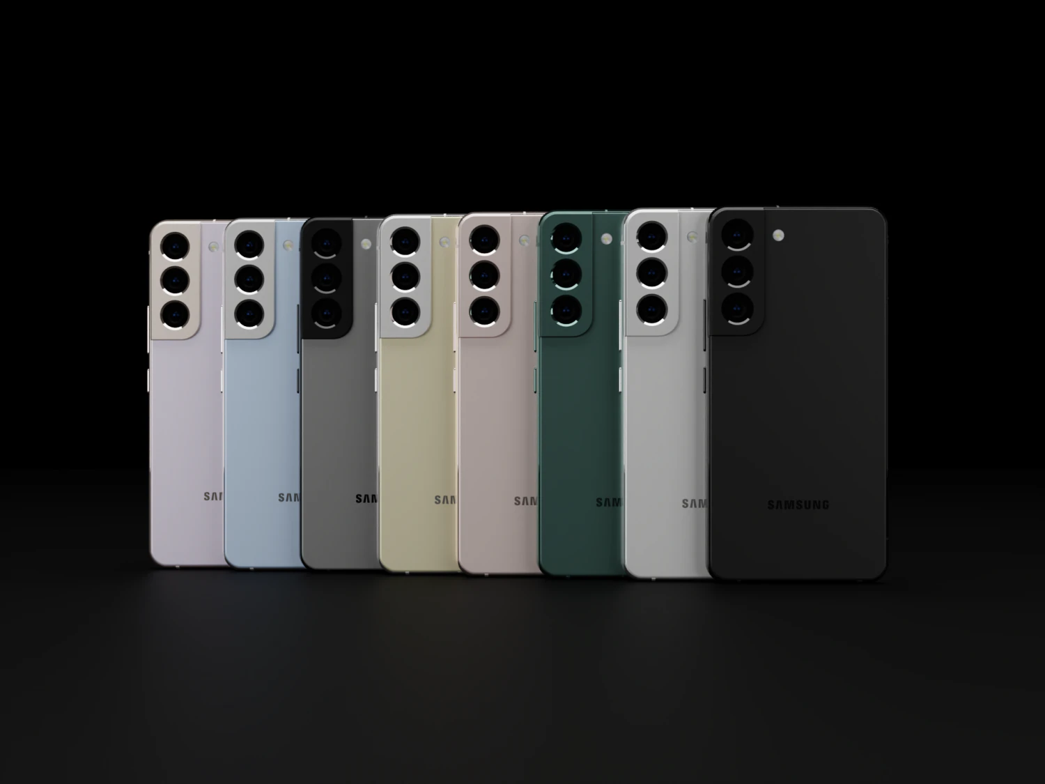Samsung Galaxy S22 in Official Colors 3D Model .c4d .max .obj .3ds .fbx .stl .blend 