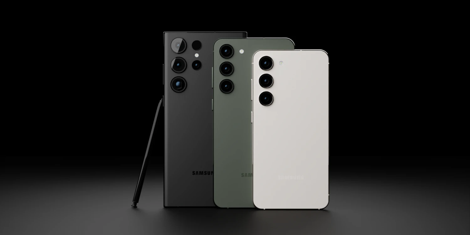 Samsung Galaxy S23 All Models in Official Colors 3D Model .c4d .max .obj .3ds .fbx .stl .blend