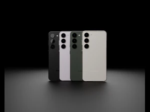 आधिकारिक रंगों में सैमसंग गैलेक्सी S23 3D मॉडल