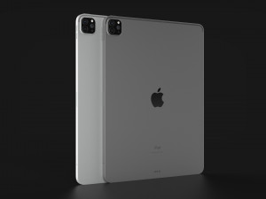 Apple iPad Pro M1 12 inch in Official Design and Colors 3D Model