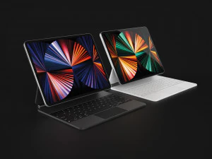 Apple iPad Pro M1 12인치 키보드 포함 공식 디자인 및 색상 3D 모델