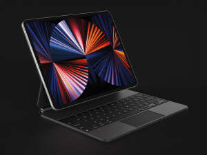 Apple iPad Pro M1 12 inch with Keyboard in Official Design and Colors 3D Модель
