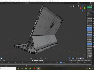Apple iPad Pro M1 12 英寸带键盘官方设计和颜色 3D 模型