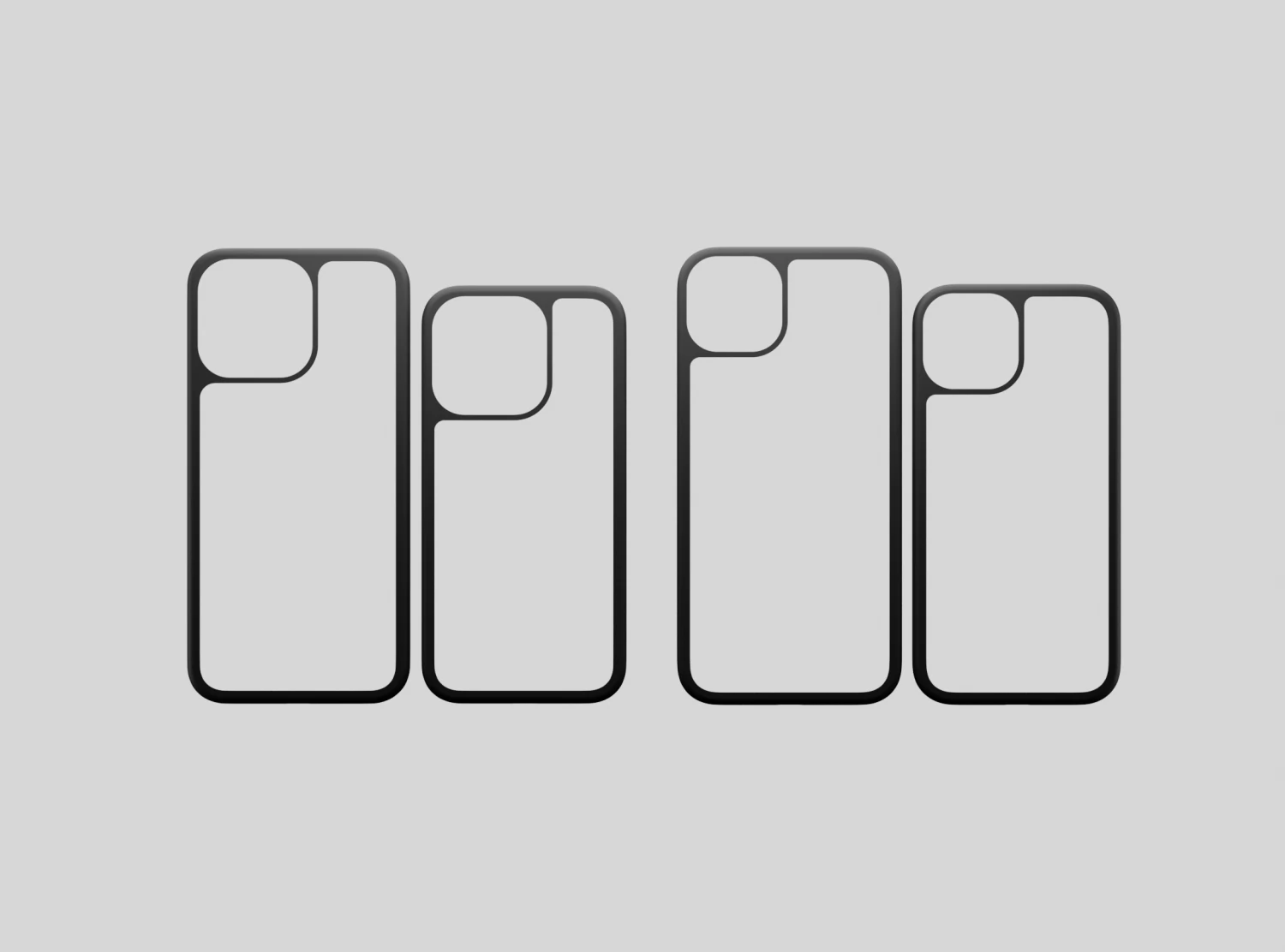 Back Cutout Case for iPhone 15 All Models 3D Print Model .c4d .max .obj .3ds .fbx .stl .blend 