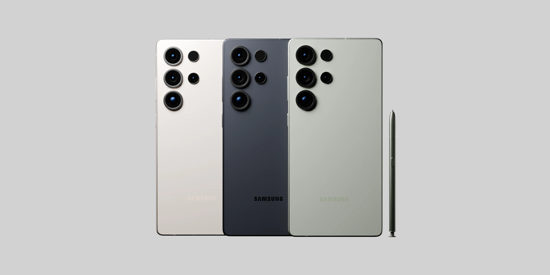 Samsung Galaxy S25 Ultra in Official Colors 3D Model .c4d .max .obj .3ds .fbx .stl .blend 
