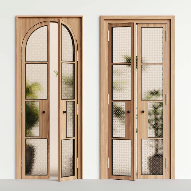 Interior door 002 3D Model .c4d .max .obj .3ds .fbx .stl .blend