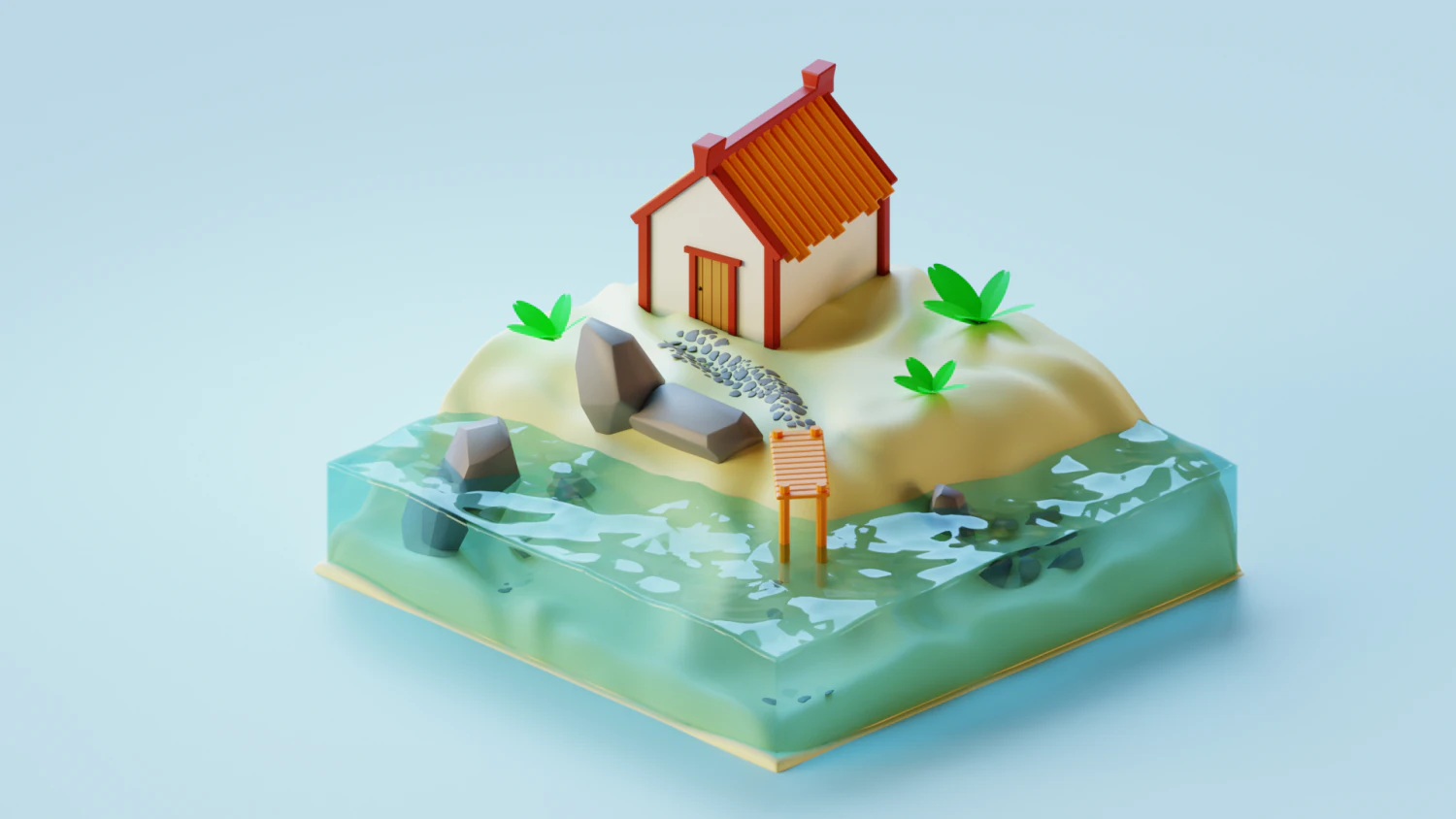 Insland 3D Model .c4d .max .obj .3ds .fbx .stl .blend 
