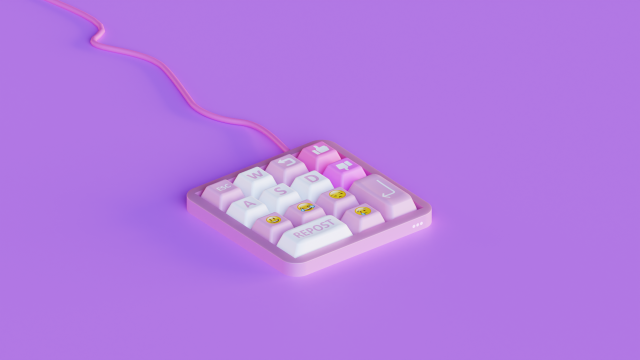 Mini keyboard Model 3D .c4d .max .obj .3ds .fbx .stl .blend 