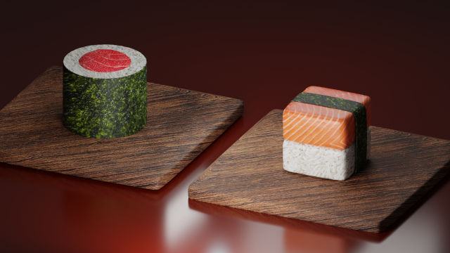 Sushi 3Dモデル .c4d .max .obj .3ds .fbx .stl .blend 