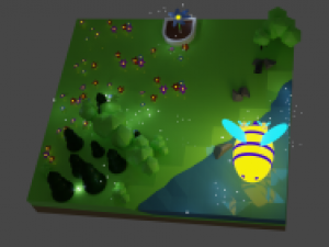 Scene with bees and forest 3D Modell