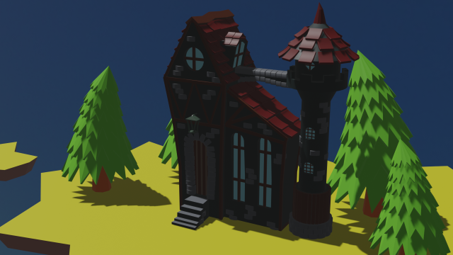An island with a church 3D Model .c4d .max .obj .3ds .fbx .stl .blend 