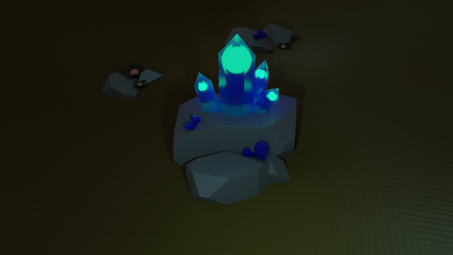 Crystal in the desert 3D Модель .c4d .max .obj .3ds .fbx .stl .blend 