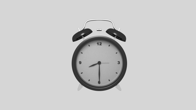 Basic Black Alarm Clock 3D Model .c4d .max .obj .3ds .fbx .stl .blend 