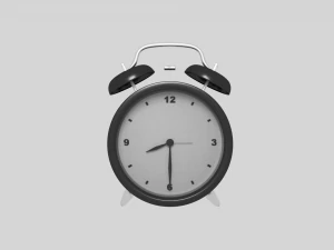 ベーシックな黒の目覚まし時計 3Dモデル