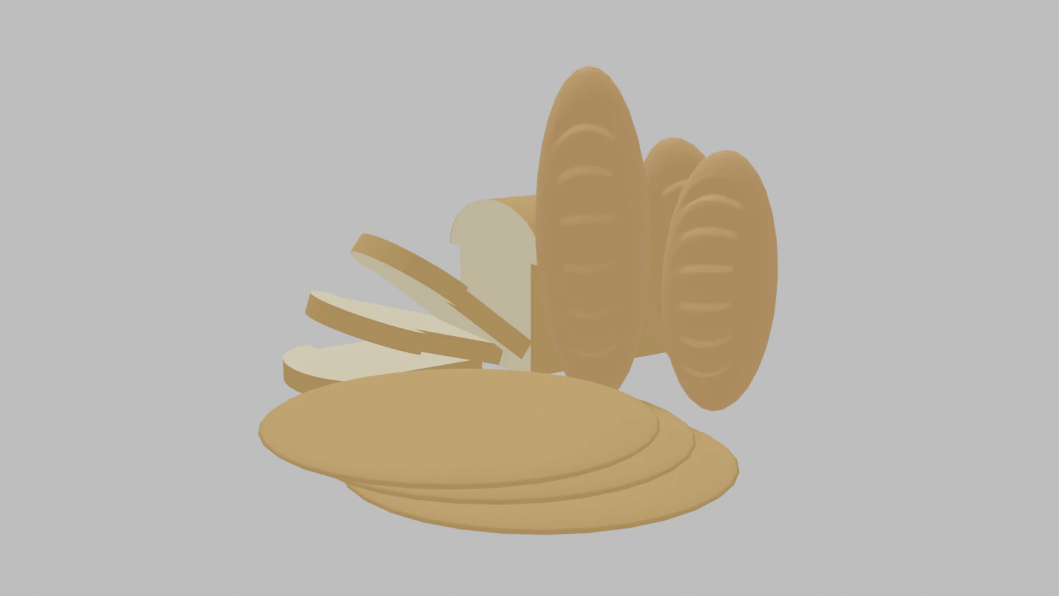 Bread 3D Model .c4d .max .obj .3ds .fbx .stl .blend 