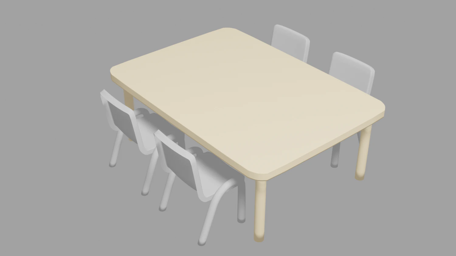 Kids Desk for kindergarten active room 3D Model .c4d .max .obj .3ds .fbx .stl .blend 