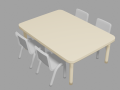 Kids Desk for kindergarten active room Model 3D