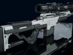 3D Sniper Rifle Low-poly 3D Model