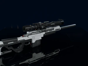 3D Sniper Rifle Low-poly 3D Model
