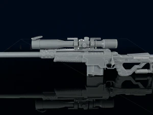 3D Sniper Rifle Low-poly 3D Model