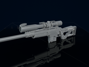 3D Sniper Rifle Low-poly Modelo 3D