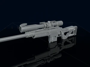 3D Sniper Rifle Low-poly 3D Model