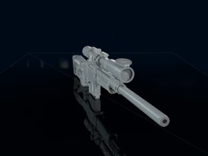 3D Sniper Rifle Low-poly 3D Model