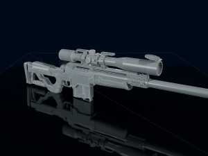 3D Sniper Rifle Low-poly Modelo 3D