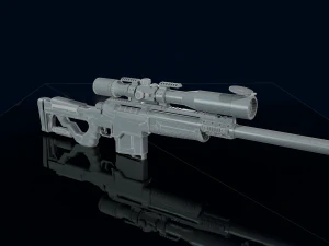 3D Sniper Rifle Low-poly 3D Model