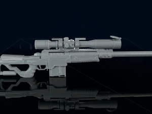 3D Sniper Rifle Low-poly 3D Model