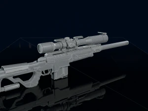 3D Sniper Rifle Low-poly 3D Model