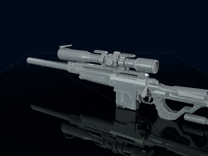 3D Sniper Rifle Low-poly Modelo 3D
