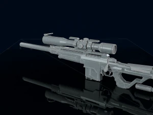 3D Sniper Rifle Low-poly 3D Model