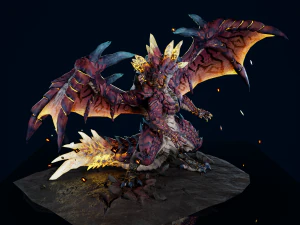 Magma Dragon 3D 3D Model